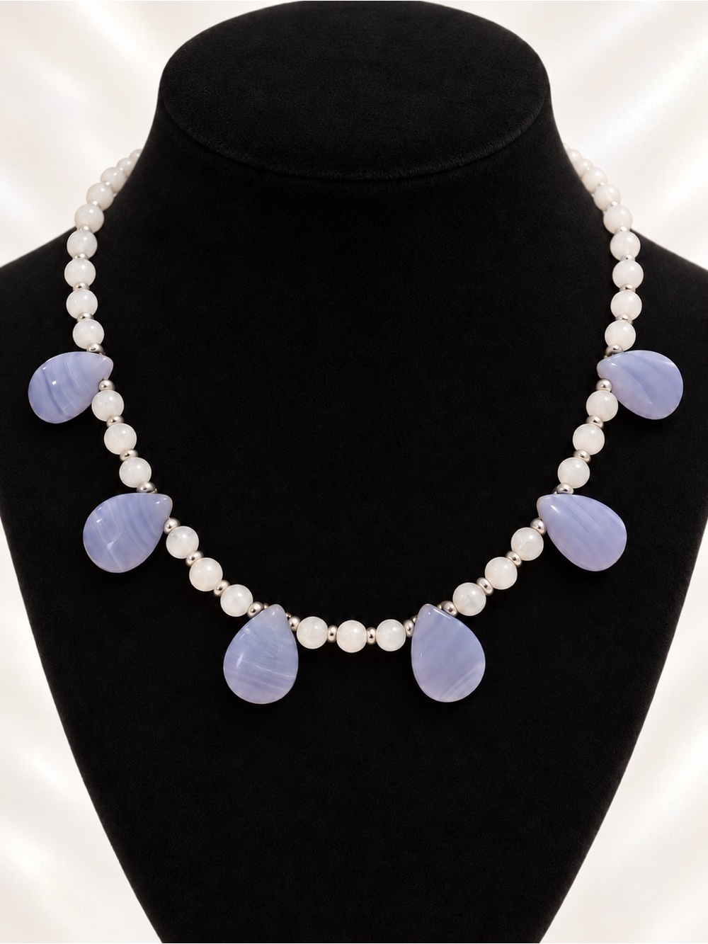 Moonstone & Blue Lace Agate Necklace